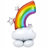 Шар фигура фольга Радуга