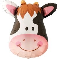 Шар фигура фольга Корова голова большая