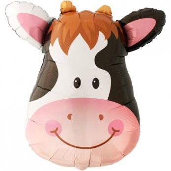 Шар фигура фольга Корова голова большая
