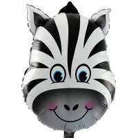 Шар фигура фольга Зебра голова большая
