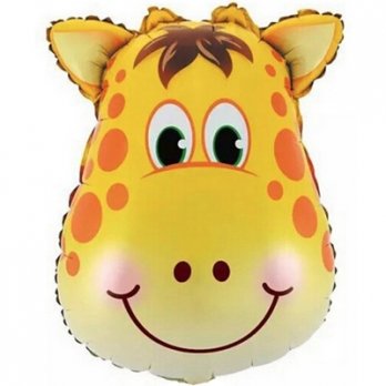 Шар фигура фольга Жираф голова большая