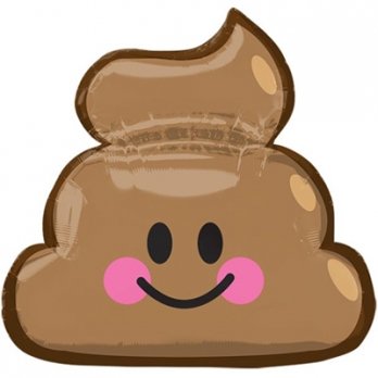 Шар фигура фольга Эмоции Смайлик Какашка