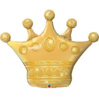 Шар фигура фольга Корона золото