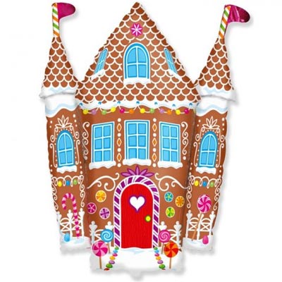 Шар фигура фольга Пряничный домик
