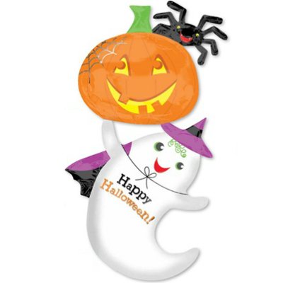 Шар фигура фольга Привидение с тыквой