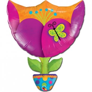 Шар фигура фольга Тюльпан