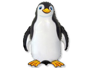 Шар фигура фольга Счастливый пингвин черный
