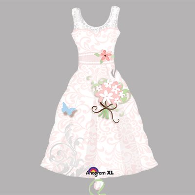 Шар фигура фольга Платье розовое