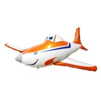 Шар фигура фольга Самолет оранжевый