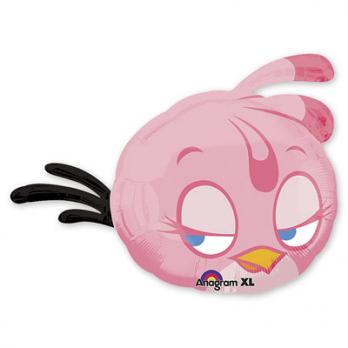 Шар фигура фольга Angry Birds Розовая