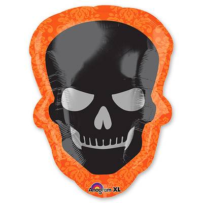 Шар фигура фольга Череп в красном