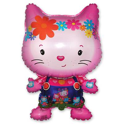 Шар фигура фольга Котенок с друзьями