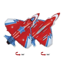 Шар фигура фольга Истребитель красный