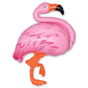 Шар фигура фольга Фламинго