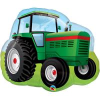 Шар фигура фольга Трактор зеленый
