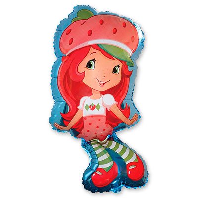Шар фигура фольга Девочка Клубничка