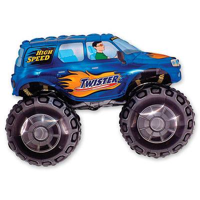 Шар фигура фольга Внедорожник синий