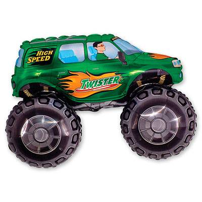 Шар фигура фольга Внедорожник зеленый