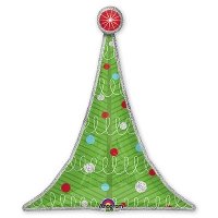 Шар фигура фольга Елка блеск