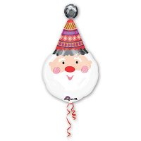 Шар фигура фольга Санта в колпаке