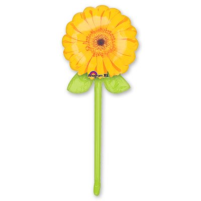 Шар фигура фольга Георгин желтый