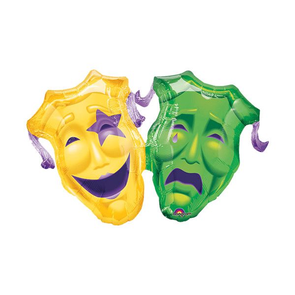 Шар фигура фольга Маски комедия-трагедия