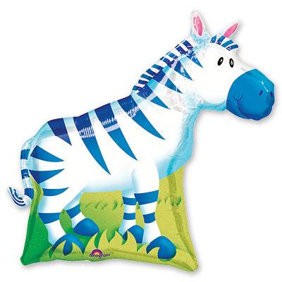 Шар фигура фольга Зебра джунгли