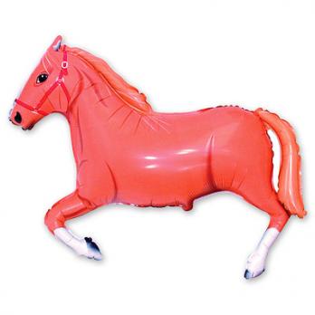 Шар фигура фольга Лошадь коричневая