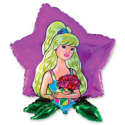 Шар фигура фольга Девушка в цветке