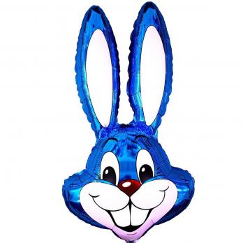Шар фигура фольга Кролик синий