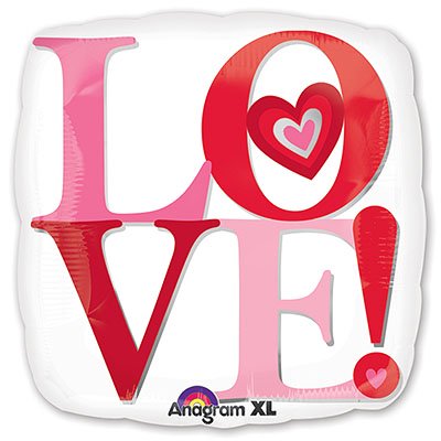 Шар фигура фольга Love Белый квадрат