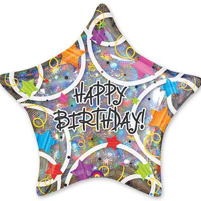 Шар фольга HB Звезды разноцветные