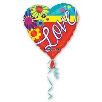 Шар фигура фольга LOVE Ромашки