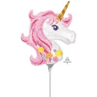 Шар на палочке Единорог Нежный голова