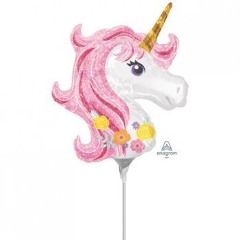 Шар на палочке Единорог Нежный голова