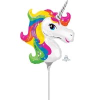 Шар на палочке Единорог Радужный голова