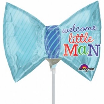 Шар на палочке Галстук-бабочка голубой