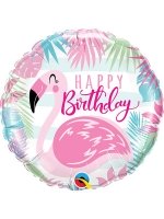 Шар круг фольга HB Фламинго