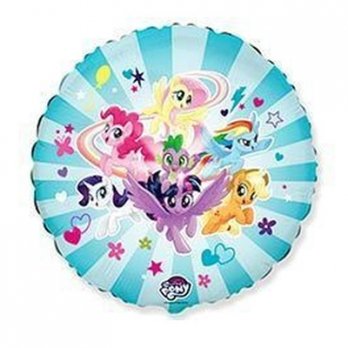 Шар круг фольга Пони команда
