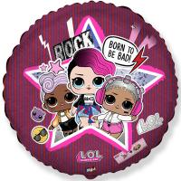 Шар круг фольга Куклы ЛОЛ Диско