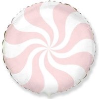 Шар круг фольга Конфета персиковая пастель