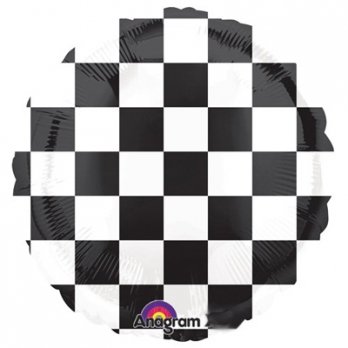 Шар круг фольга Шахматная доска