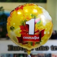 Шар круг фольга 1 СЕНТЯБРЯ Листья кленовые