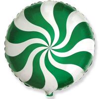 Шар круг фольга Конфета зеленая