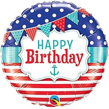 Шар круг фольга HB Гирлянда-вымпел Морская