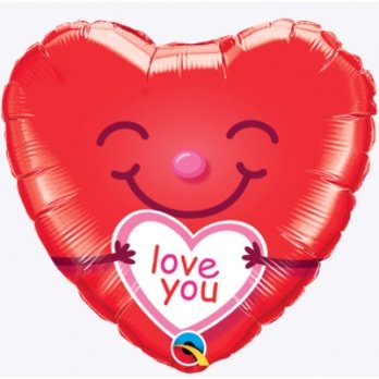 Шар фольга Сердце влюбленное красное