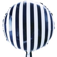 Шар круг фольга Полосы черные