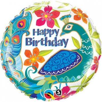 Шар круг фольга HB Павлин