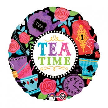 Шар круг фольга Безумное чаепитие