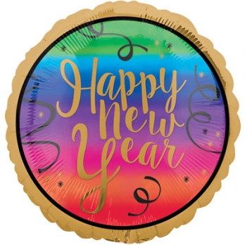 Шар круг фольга HNY Радужный дизайн